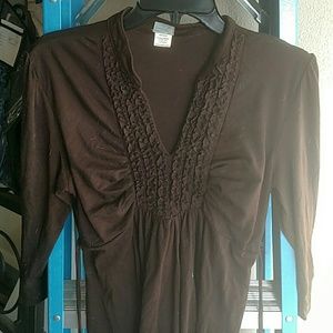 Long sleeve brown maternity top